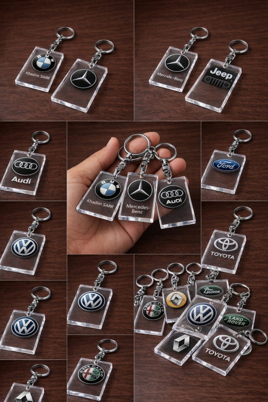 Porte-clé personnalisé en acrylique, Pack de 4