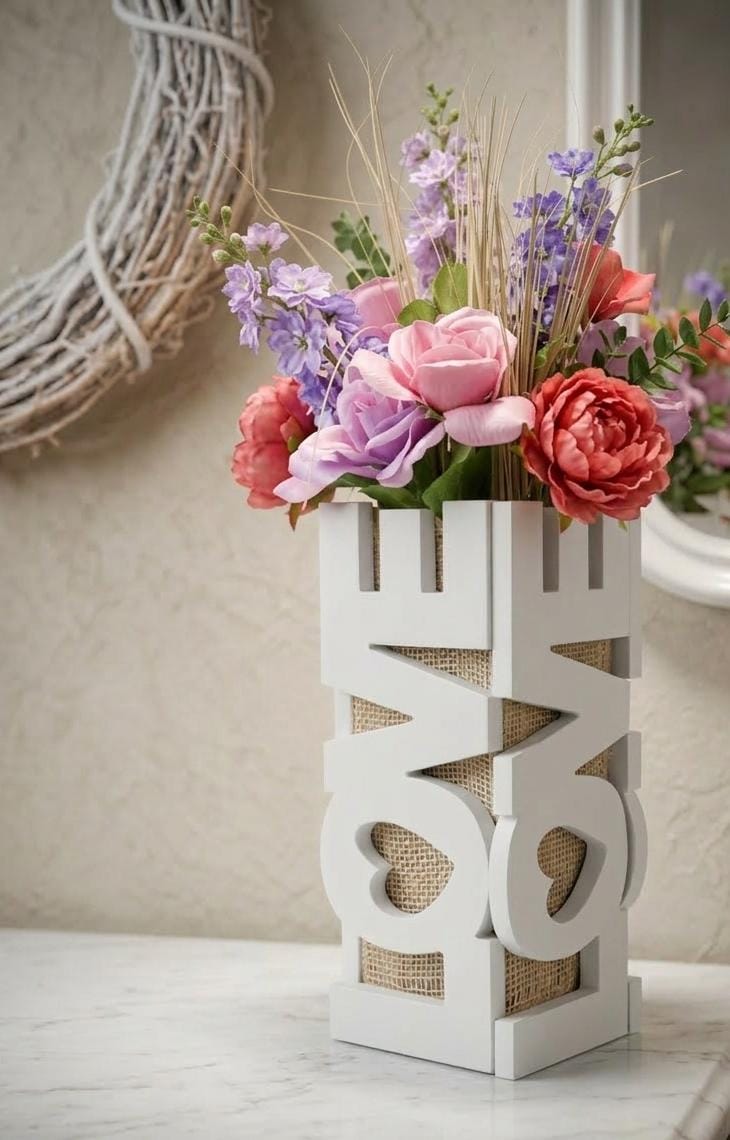 Vase Décoratif "LOVE" Design Ajouré
