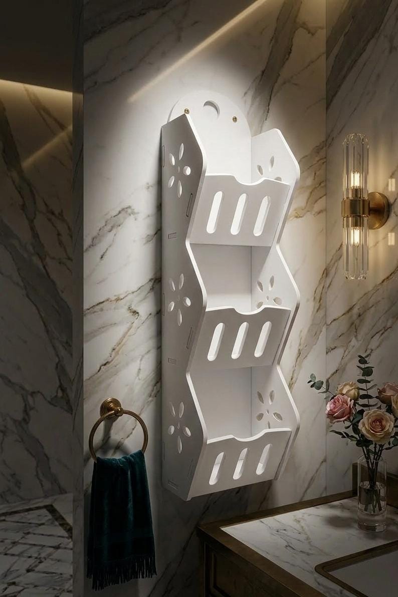 Étagère Murale 3 Niveaux "Fleur" en PVC